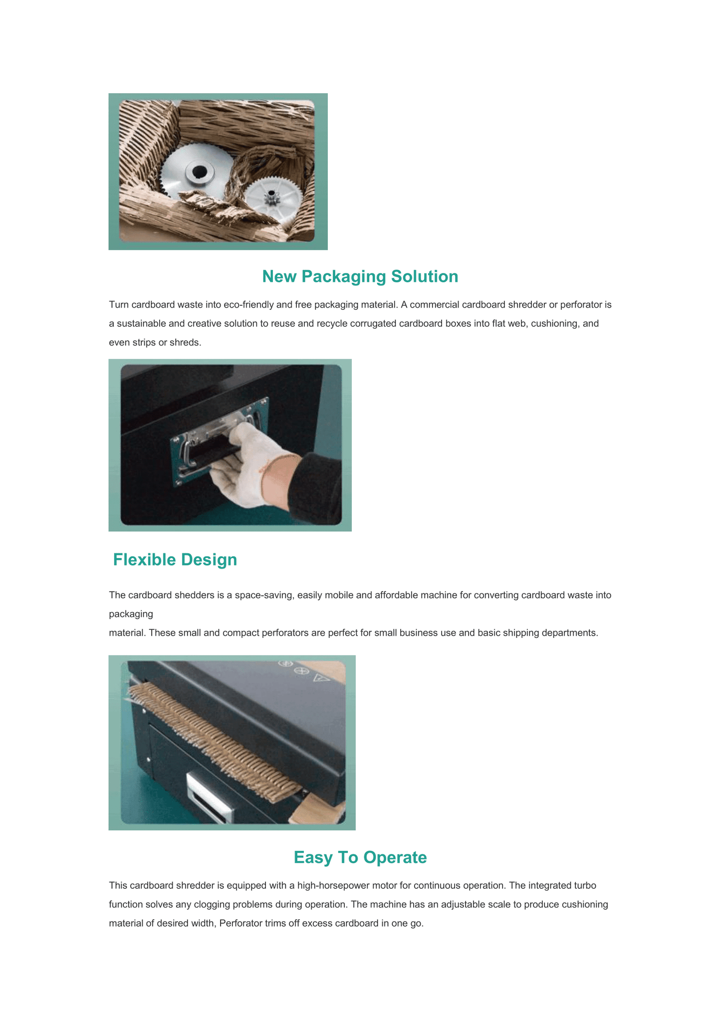 Corrugated Paper Shredder Machine - For gap filling of products