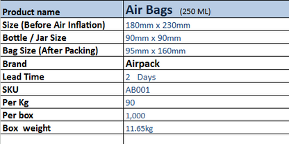 Air Bag (180mm x 230mm)_  85 Pcs