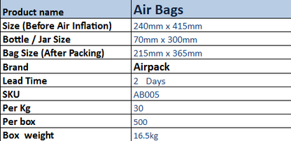Air Bag (240mm x 415mm)_28 Pcs 1 ltr