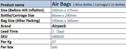 Air Bag (240mm x 375mm)_ 35 Pcs